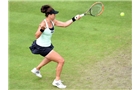 BIRMINGHAM, ENGLAND - JUNE 14: Casey Dellacqua of Australia in action against Barbora Zahlavova Strycova of Czech Republic on day six of the Aegon Classic at Edgbaston Priory Club on June 13, 2014 in Birmingham, England. (Photo by Tom Dulat/Getty Images)